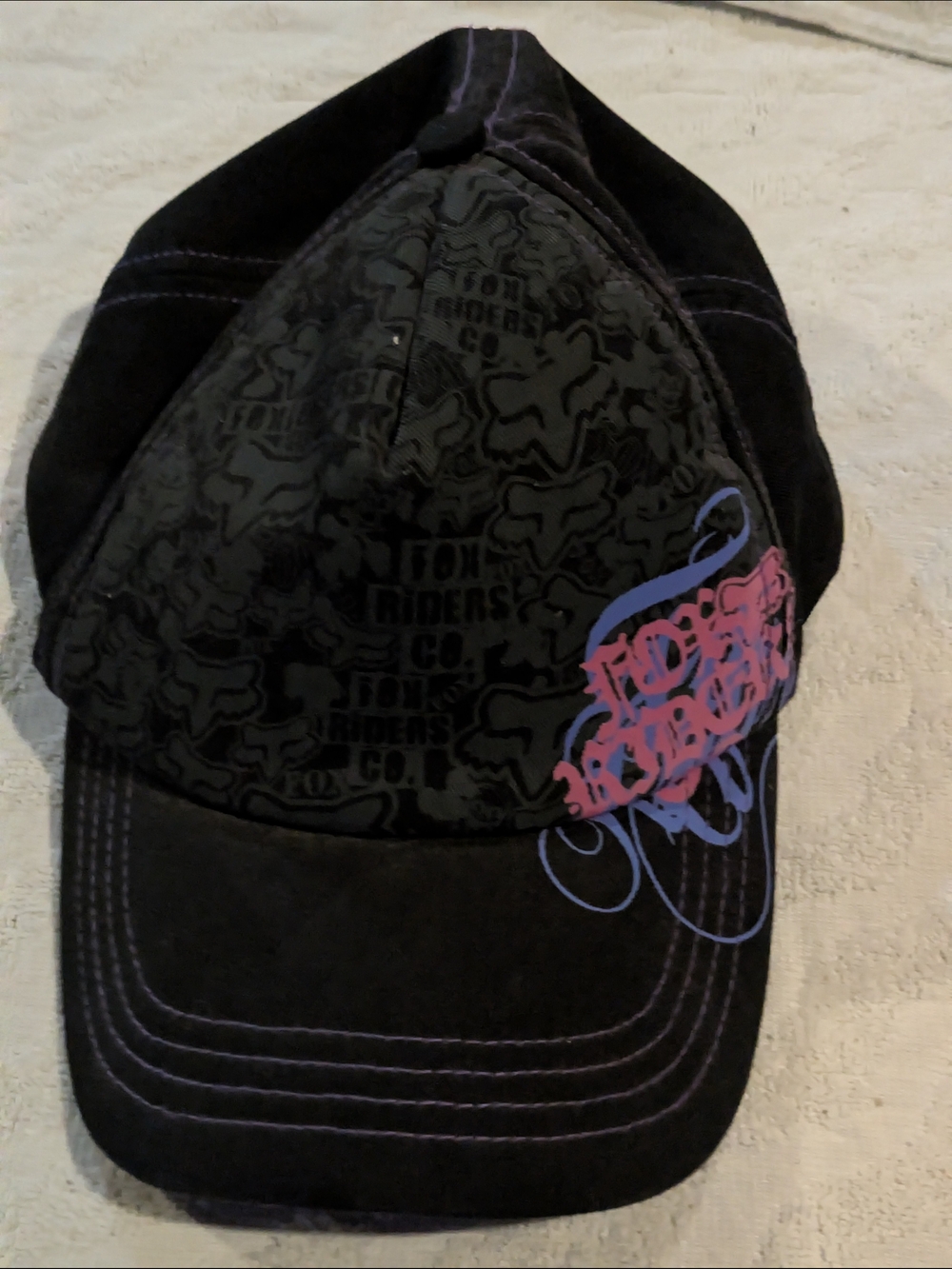 Fox Black Hat with Embroidered Logo